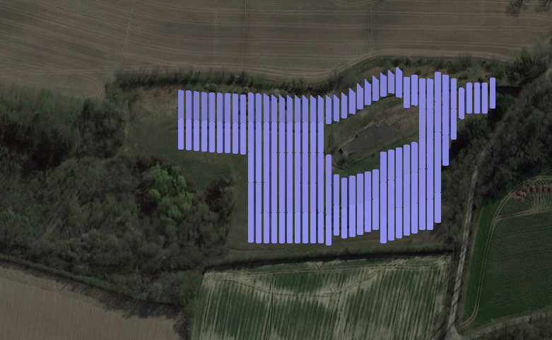 Illustration du projet de construction d'une centrale photovoltaïque au sol sur le site de l'ancienne décharge, située sur le commune de Neuville-les-Dames