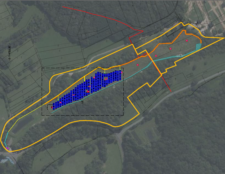 Illustration du projet de construction d'une centrale photovoltaïque au sol sur le site de l'ancienne décharge les Erruts, situé sur les communes de Ceyzérieu et de Marigneu.