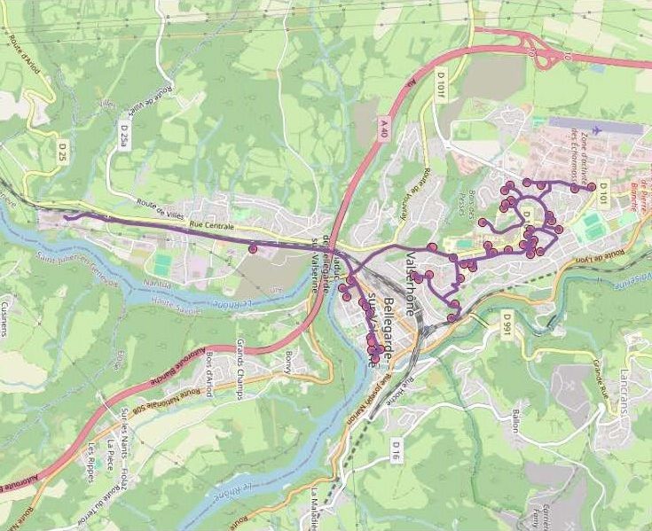 Plan du réseau de chaleur urbain (RCU) de Valserhône