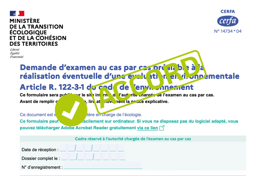 Dispense d'évaluation environnementale dans le cadre d'un projet d'installation d'une centrale photovoltaïques